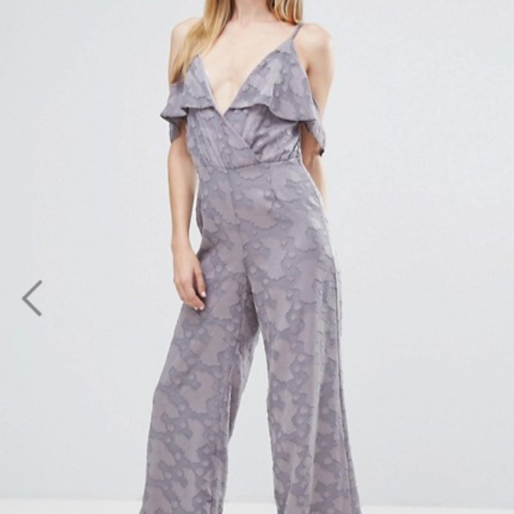 Cold Shoulder Jumpsuit With Frill Detail BRAND NEW